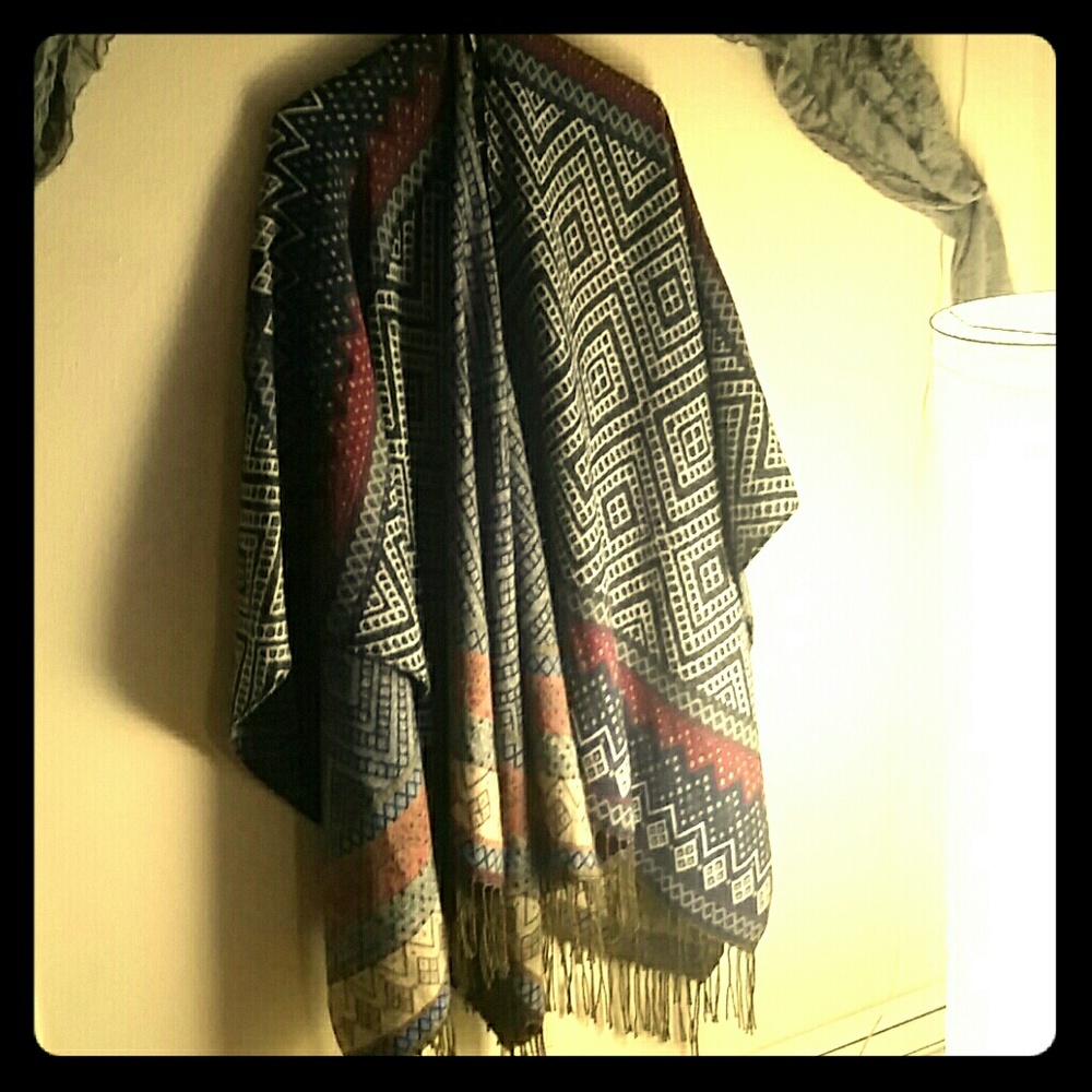 Blue Patterned Shawl
